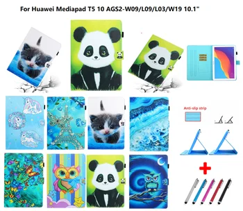 Huawei MediaPad T5 Kılıf manyetik Standı Deri Tablet Kapak Funda Huawei MediaPad T5 10 10. 1 Kılıf Caqa Çocuk Kız Hediye