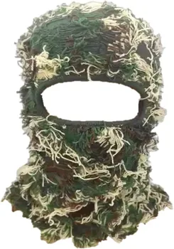 Iki renkli Örgü Tam yüz kapatma Kayak Maskesi Şapka 3 Delik Balaclava Ordu Taktik CS Rüzgar Geçirmez Örgü Kasketleri Sıcak Unisex Kapaklar
