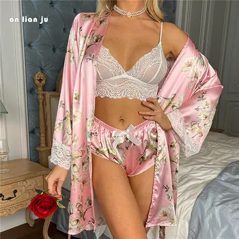 Ipek Dantel Elbise kadın Pijama Mini Elbise Yarım Kollu Dantel Bornoz Seksi Iç Çamaşırı Gecelik Gecelik Kaşkorse Gecelik ve Elbise