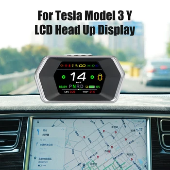 Işık İstemi güvenlik alarmı Sürüş Süresi Head Up Display Oto Aksesuarları Tesla Modeli 3 Y Hız Göstergesi T17 Araba Akıllı HUD Göstergesi