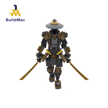Japonya Samurai Ronin Şekil Yapı Taşları Kiti MOC 100457 Mecha Savaşçıları Robot Brickheadz Tuğla Modeli DIY Çocuk Oyuncakları Hediye Seti