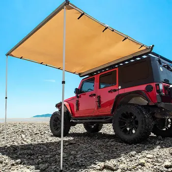 Jeep / SUV / Kamyon / Van için Araç Çatı Üstü Geri Çekilebilir 4x4 Hava Koşullarına Dayanıklı UV50 + Yan Tente
