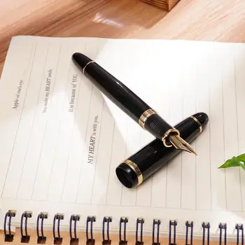 Jinhao X850 Metal dolma kalem Okul İş Ofis Malzemeleri Yazma Kalem Siyah Kaliteli Kırtasiye Yüksek Kalemler Öğrenci Hediye X8e4