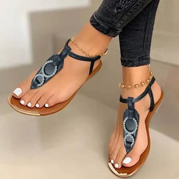 Kadın Düz Sandalet Rahat 2022 Yaz Nefes Klip Ayak Düz Renk Slaytlar Bayan Ayakkabıları Açık Slip-on Ayakkabı Artı Boyutu