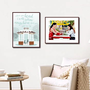 Klasik ABD Drama Gilmore Girls Posteri Ev Duvar Dekoratif Resimler KAHVALTI LUKE'UN Mutfak Soyut Sanat Tuval Boyama