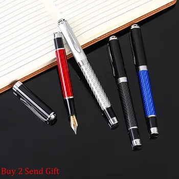 Klasik Tasarım Tam Metal Karbon Fiber Metal Mürekkep dolma kalem İş Erkekler İmza Hediye Yazma Kalem Satın 2 Göndermek Hediye