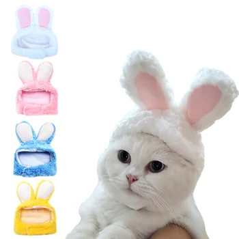 Komik Kedi Şapka Sevimli Tavşan Kulaklar Kap Kediler için Sıcak peluş hayvan Şapka Noel Cosplay Sahne PhotoProp Yavru Şapkalar Malzemeleri