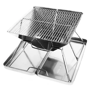 Kömür ızgara katlanabilir barbekü ızgara taşınabilir paslanmaz çelik piknik barbekü ızgara açık pişirme