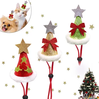Köpek Kedi Noel Pet Şapka İlmek Noel Ağacı Tatil Dekorasyon Şapka Pet Şapka Köpek Kedi Noel Doğum Günü