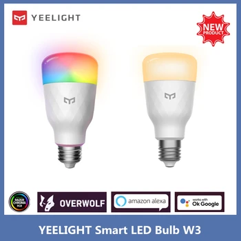 Küresel sürüm Yeelight akıllı LED ampül W3 renk Kısılabilir beyaz Atmosfer lamba ışığı E27 Ses Kontrolü Xiao mi mi ev Google
