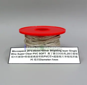 LN006137 Yüksek Çözünürlüklü Mikro Alan 25 * 0.05 mm Gümüş Koruyucu Toplu Son Derece Yumuşak Şeffaf PVC Kulaklık DIY Özel Tel Kablo (Telf)