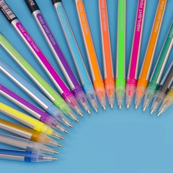 Lolede Metalli Renkler Kalem Seti resim kalemi Kalemler Fosforlu Kırtasiye Ofis Caneta Manga kaligrafi kalemi Okul Aksesuarları