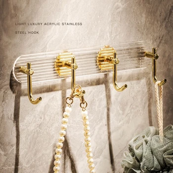 Lüks Dekoratif Kanca Altın Gümüş Punch - ücretsiz Duvar Asılı Kanca Kendinden yapışkanlı Havlu Çanta Tutucular Giysi Anahtar Tutucu Duvar