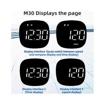 M30 evrensel HUD GPS hız göstergesi araba saati elektronik pusula yeşil ışık yorgunluk sürüş hatırlatma araba motosiklet için 2