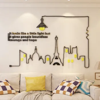 Modern 3D Duvar Çıkartmaları Duvar Dekor Oturma Odası Yatak Odası Duvar Kağıdı Sticker Kanepe TV Arka Plan Süslemeleri Ev Sanat Çıkartmaları