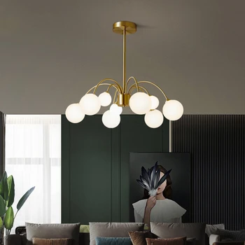 Modern İskandinav Bakır Led avize oturma yemek odası mutfak yatak odası kolye Lmap cam küre altın tasarım asılı ışık G9