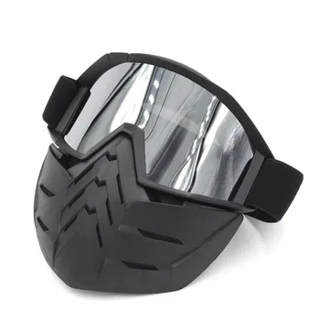 Motosiklet Motokros Gözlük Anti-bozulma Toz Geçirmez Gözlük Anti Rüzgar Gözlük MX Gözlük ATV Off Road Yüz Maskesi ile