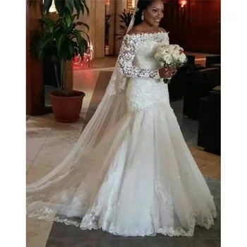 NUOXİFANG Yeni Uzun Kollu Lüks Vestido De Noiva Dantel düğün elbisesi 2023 Özelleştirilmiş Artı Boyutu İnciler Gelin Gelinlikler