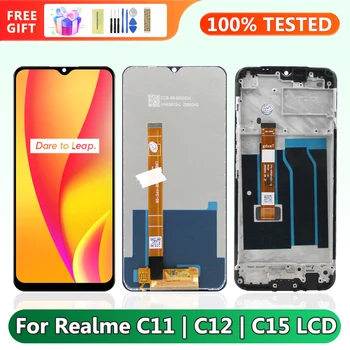 Realme için C15 RMX2180 Ekran, OPPO Realme için C12 RMX2189 dokunmatik lcd ekran Ekran için Çerçeve ile Realme için C11 RMX2185