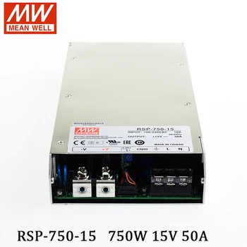 RSP-750-15 ORTALAMA KUYU Anahtarlama Güç Kaynağı 110 V / 220 V AC için 15 V DC 50A 750 W Meanwell Trafo PFC programlanabilir güç kaynağı