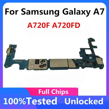Samsung Galaxy A7 A720F A720FD 32GB Tam Çalışma Anakart İçin Orijinal Unlocked Galaxy A7 A720F Anakart Cips İle