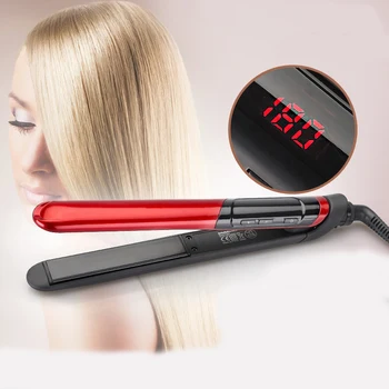 Saç düzleştirici fırça Yüksek Kalite lcd ekran 2in1 seramik kaplama tarak düzleştirici saç professiona aracı Bigudi saç maşası