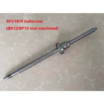 SFU1610 BallScrew L= 1200 1500mm Haddelenmiş vidalı tek Bilyalı CNC parçaları için BK / BF12 standart uç işlenmiş