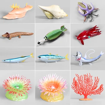 Simülasyon Modeli Okyanus Deniz Yaşamı PVC Katı Plastik Heykelcik, yengeç Deniz anemon Mercan Akvaryum Dekorasyon Minyatür Modeller Oyuncaklar