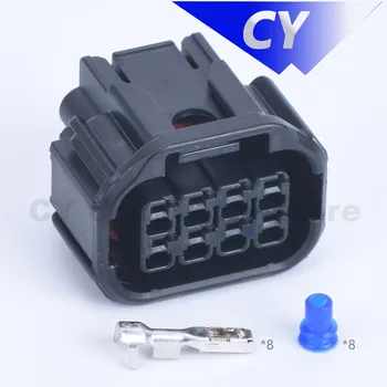 Siyah 8 pin araba su geçirmez oto konektörü 1.5 dişi LED far hoparlör fişi sensörü konnektörleri 6189-7423 0
