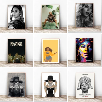 Siyah Beyaz Beyonce Müzik Şarkıcı Yıldız Seksi Modern Posteri Baskılar duvar sanatı tuval yağlıboya Resim Fotoğraf Hediye Odası Ev Dekor