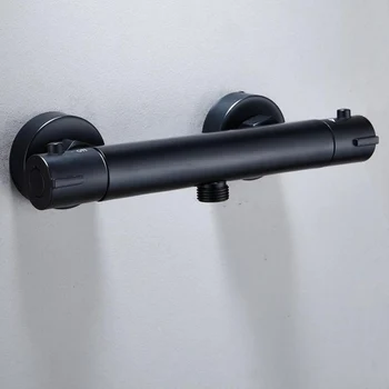 Siyah Boya Duş Musluk Termostatik Banyo Bataryası Termostat Mikser Musluklar Duvara Monte Şelale Küvet Musluk MY-319