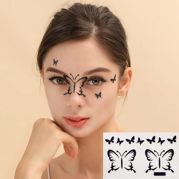 Siyah Kelebek Eyeliner Çıkartmalar Su Geçirmez Çift Göz Kapağı Hattı Sticker Kullanımlık Kendinden yapışkanlı Göz Kapağı Sticker Makyaj Güzellik Araçları