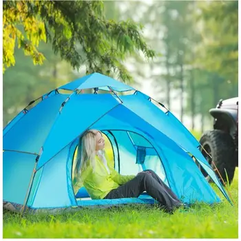 Su geçirmez Kamp Çadırı 1-2 Kişi için Açık aile çadırı Böcek Önleme ile Hızlı Otomatik Açılış Kamp Ekipmanları 1