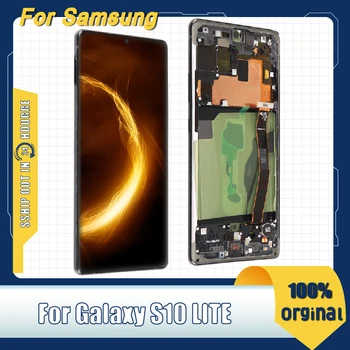 Süper AMOLED samsung LCD Galaxy S10 LİTE G770F LCD ekran dokunmatik ekranlı sayısallaştırıcı grup samsung için yedek S10 LİTE