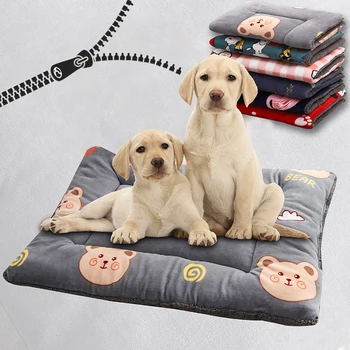 Süper Yumuşak Pet Kalınlaşmış köpek yatağı evcil hayvan battaniyesi Çift taraflı Sıcak kedi matı Çıkarılabilir Yıkanabilir Köpek Uyku Yastık Köpek Kediler için