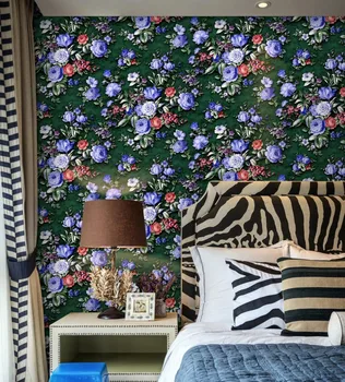Sıcak Satış Romantik çiçekli duvar kağıdı Oturma Odası Yatak Odası Amerikan Pastrol çiçekli duvar kağıdı Güzellik Salonu