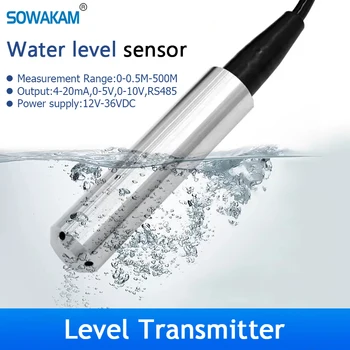 Sıvı Seviyesi Verici 0-0. 5 M-500 M Su Seviyesi Sensörü 4-20mA 0-5V 10V RS485 Çıkış Havuzu Tankı Hidrostatik Seviye ölçer