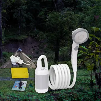 Taşınabilir Duş Kamp Duş Hortumu ile USB Şarj Edilebilir Kamp Duş Sırt Çantasıyla Yürüyüş Seyahat Bahçe Bitkileri Sulama