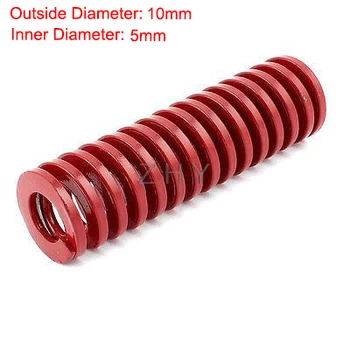 TM 10mm OD 5mm ID 30mm 35mm 40mm Uzunluk Kırmızı Orta Yük 65Mn Metal Boru Şeklindeki Bölüm Spiral Damgalama sıkıştırma kalıbı Yay