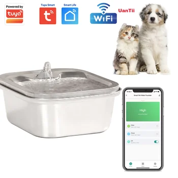 Tuya Wifi Pet su çeşmesi Akıllı Su Besleyici 4L Paslanmaz Çelik Otomatik İçme Dağıtıcı App Uzaktan Kumanda