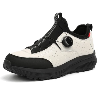Uygun Döner Toka Erkek Tırmanma Trekking Avcılık Sneakers Deri yürüyüş ayakkabıları aşınmaya dayanıklı Açık Spor erkek ayakkabısı