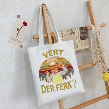 Vert Der Ferk aşçı İsveçli şef çantası jüt çanta eko tuval bolsa alışveriş geri dönüşüm çantası çanta reciclaje bolsa compra tote sac toile