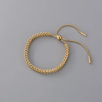 Vintage Altın Renk Paslanmaz Çelik Düğüm Bilezik Kadın Zincir Ayarlanabilir Bilezikler 2023 Takı