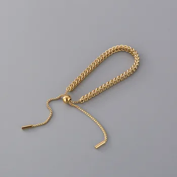 Vintage Altın Renk Paslanmaz Çelik Düğüm Bilezik Kadın Zincir Ayarlanabilir Bilezikler 2023 Takı 1