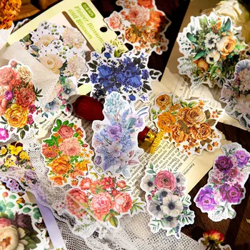 Vintage Bitki Çiçek Çiçekli Çalılar Washi kağıt Çıkartmalar Karalama Defteri kendi başına yap çıkartma Zanaat Önemsiz Günlük Scrapbooking Malzeme