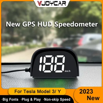 Vjoycar Yeni GPS HUD Dijital Hız Göstergesi Tesla 2 Renkli Tak ve Çalıştır Büyük Yazı Tipi araç elektroniği Aksesuarları Tüm Arabalar için