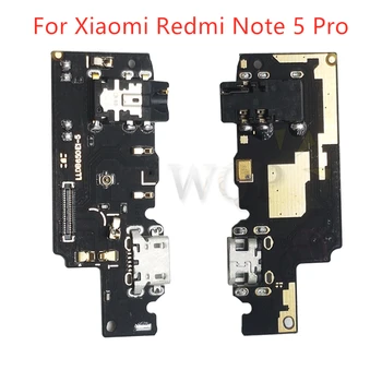Xiaomi Redmi için Not 5 Pro USB şarj portu PCB kartı USB yuva konnektörü Şerit Flex Kablo Kulaklık Ses Jakı Bileşen