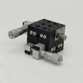 XY Eksen 40 * 40mm Topuzu Mikrometre kayar sahne Kılavuz Rayı Tipi Platform Manuel Deplasman Sürgülü Masa LY40-L, LY40-R, LY40-C