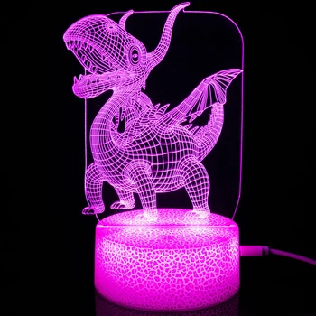 Yaratıcı USB şarj dokunmatik uzaktan kumanda 3D Illusion gece lambası masa masa yatak odası dekorasyon ışık masa lambası başucu lambaları