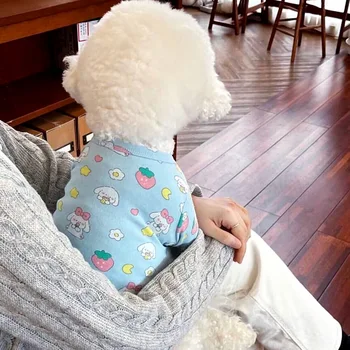Yaz İnce Pet T-Shirt Sevimli Baskı Köpek Giysileri Kediler Yavru Bichon Oyuncak Pomeranian Rahat Nefes Küçük Köpek Giysileri